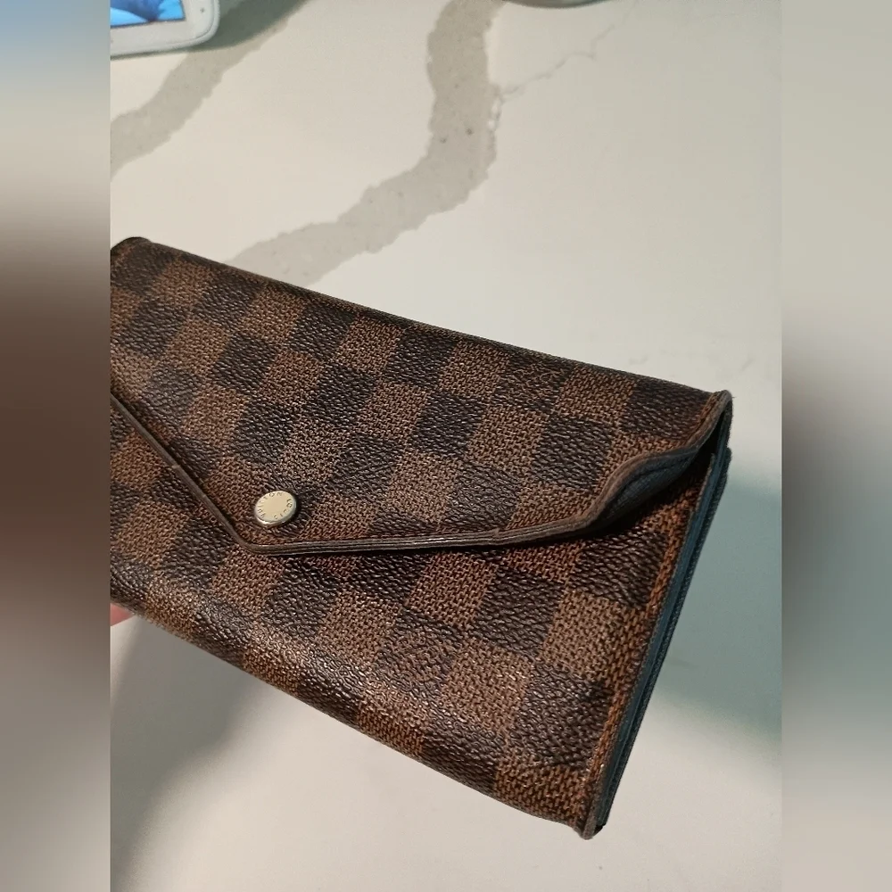 Authentic Louis Vuitton Damier Ebene Josephine Long Bifold Wallet